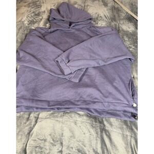 Mens Standard Cloth Purple Hoodie Sweatshirt Drawstring Size L